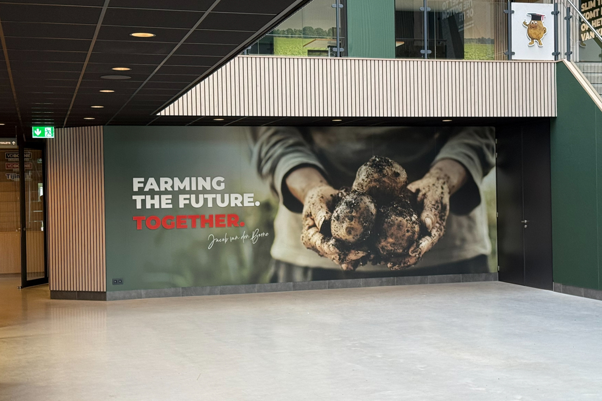 Moderne ruimte met akoestische panelen en kunstwerk